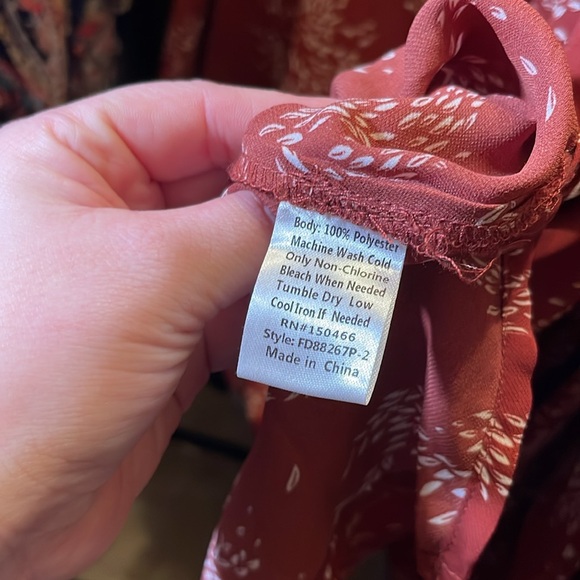 Fun2Fun - Women's Red Patterned Top - Picture 4 of 4